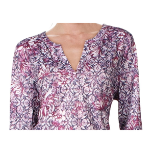 Style & Co Top da donna XL con maniche a risvolto e scollo a V, in chiffon e maglia, con stampa floreale e motivo a righe, stile casual e grazioso - Product Image 2