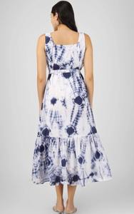 Caftán de algodón hecho a mano para mujer, ligero, estampado de tinte de corbata, estilo Vintage, cintura alta, informal, ajuste relajado, decoración de encaje ODM - Product Image 2