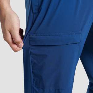 Resonance Men's Trousers in Teal 100% Cotton Lightweight Straight Pattern Decorated with Zippers Dark Wash XL Size - Product Image 5
