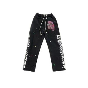 กางเกงสเวตเตอร์ผ้าย้นสีพื้นสำหรับผู้หญิงกางเกงวอร์มผ้าฟอกกรดดีไซน์ล่าสุด - Product Image 5