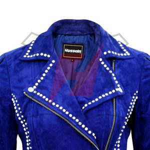 Chaqueta de Cuero Genuino de Gamuza de Vaca, Nueva y Moderna, con Cierre de Cremallera, Resistente al Viento, Tallas y Diseños Personalizados, Mangas Largas, para Mujer - Product Image 4