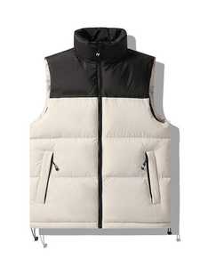 Automne et hiver vers le bas coton gilet hommes manteau épaissi chaud Version coréenne de la tendance couleur correspondant gilet pour hommes - Product Image 4