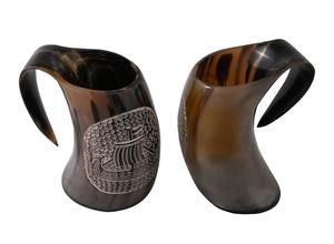 Tasse à corne de vin Viking de haute qualité Top tendance Agate en corne de boeuf de buffle sculptée de style européen pour le café de fête ou les boissons abordables - Product Image 4