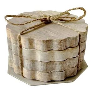 Ensemble de sous-verres en bois durable, fabriqué à partir de matériaux naturels pour une vie respectueuse de l'environnement - Product Image 4