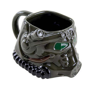 แก้วเซรามิก Fallout 3D Power Armor สไตล์คลาสสิก ทำมือ เป็นมิตรกับสิ่งแวดล้อม ความจุ 400 มล. พร้อมฝาปิด สำหรับกาแฟร้อนและเย็น - Product Image 1