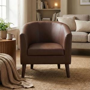 Sofá Tapizado para Sala de Estar y Dormitorio, Sofá de Dos Plazas para Espacios Pequeños, Sillón Seccional con Cojines y Respaldo Curvo de Madera - Product Image 5