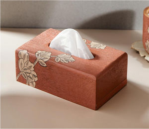 Caja de pañuelos impresa a mano de madera abstracta caja de pañuelos para uso en mesa en el hogar cocina restaurante hoteles Oficina recepción - Product Image 1