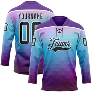 Maillots de hockey sur glace à manches longues sur mesure, entièrement sublimés, col à lacets, logo d'équipe, maillot de hockey pour jeunes - Product Image 3