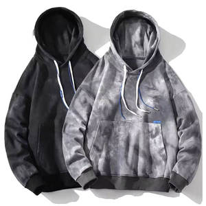 Gras et élégant pour hommes HipHop High Custom Tie Dye Sweat à capuche déchiré Pull Streetwear en coton vieilli - Product Image 1