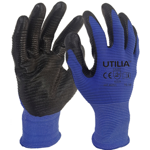 Guanti in Nylon/Nitrile Blu/Neri Taglia 10 - Product Image 1