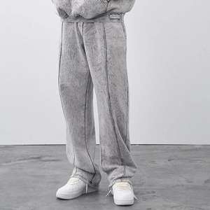 Ensemble survêtement homme personnalisé avec logo, 100% coton, décontracté, délavé à l'acide, coupe oversize, sweat à capuche et pantalon de jogging, qualité premium, vintage, hiver, 300 - Product Image 4