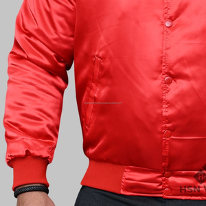 Chaqueta universitaria de satén personalizada para hombre, cuello levantado con letras bordadas, chaqueta deportiva de invierno recubierta de precio de fábrica, tiras de colores - Product Image 6