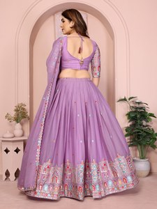 Lehenga Choli Bordado Más Vendido con Patta de Lona, Ropa India y Pakistaní, Lehenga Choli para Mujer - Product Image 4
