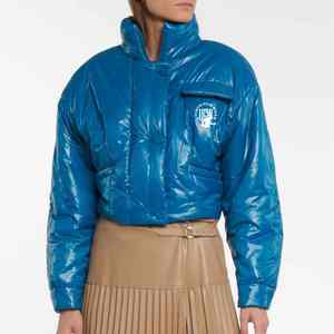 Chaqueta Acolchada Reversible Impermeable y Cortavientos para Mujer con Capucha, Forro de Piel, Cuello Desmontable y Cierre de Cremallera y Botones - Product Image 2