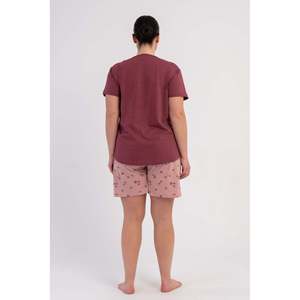 KADIN P.SUPREM XXL O YAKA KISA KOL ETEGI OVAL SORT TAKIM - BORDO - ROJO VINO - Product Image 5