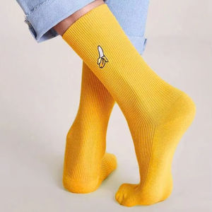 Chaussettes vintage bleues à motif lapin brodé, en coton doux, tricot côtelé, style streetwear, usage quotidien, confortables, tendance, accessoire de mode - Product Image 1