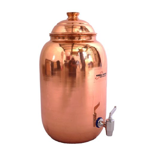 Vente en gros directe du fabricant indien Distributeur d'eau domestique en cuivre pur avec support portable Prix économique - Product Image 6