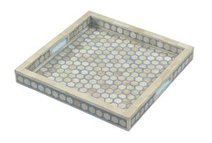 Plateau de service en bois d'acacia de mangue indienne en bois naturel écologique pour la décoration polie de style vintage de cuisine de restaurant - Product Image 4