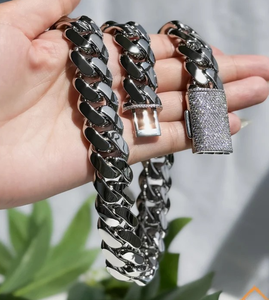 Hip Hop Moissanite Iced Out Miami Cuban Link Chains and <b>Bracelets</b> Other Jewelry - Product Image 2