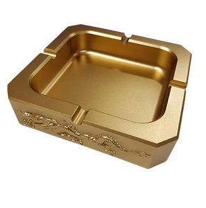 Cenicero de Bolsillo Portátil de Metal Pulido Dorado Creativo, Diferentes Tamaños, Logotipo Personalizado, Cenicero de Mesa para Cigarrillos - Product Image 1