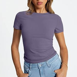 Next Level Apparel Camiseta de mujer Camisetas básicas para mujer Tops de verano Tops cortos de manga corta Slim Fit Gym Workout T Shirt - Product Image 6