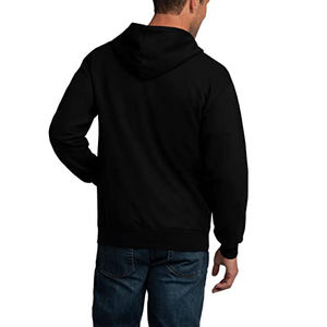 Sweat-shirt à capuche avec fermeture éclair personnalisable pour homme Pull surdimensionné à motif bloqué Tissu tricoté teint en plaine - Product Image 5