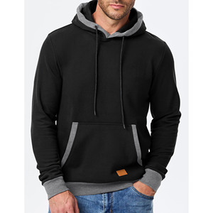 Pull à capuche unisexe 100% coton polaire Basics coton mélangé imprimé sweats à capuche Design tissu brodé motif solide pour hommes - Product Image 6