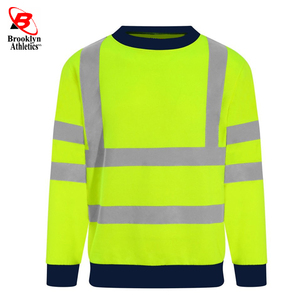 Hi Vis High Visibility Zip Pouch Sweatshirt Hooded Jumper Fleece Workwear <b>Hoodie</b> - Product Image 6