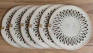 Manteles individuales gruesos de aislamiento térmico de cuerda de algodón tejido, manteles individuales para el hogar, posavasos, alfombrillas para cuencos - Product Image 5