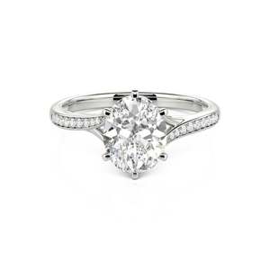 Anillo de Compromiso Ovalado Personalizado Jeulia Heart of the Spring con Banda Trenzada en Oro Rosa - Product Image 1