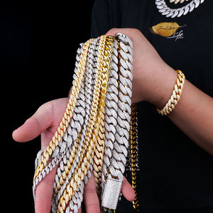 Collar de Cadena Cubana Estilo Miami de Plata 925 con Moissanita VVS Iced Out para Hombre, 8 10 12 <span class=keywords><strong>14</strong></span> 18 20 mm, Joyería Hiphop al por Mayor en Stock - Product Image 2