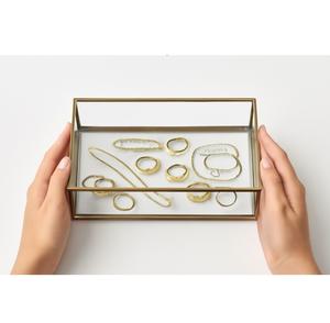 Joyero de cristal color dorado adecuado para regalos corporativos, colecciones festivas, embalaje nupcial y tiendas de decoración de lujo para el hogar - Product Image 5