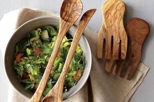 Más vendidos, la mejor calidad, juego de ensaladas de madera, servidor con mango impreso, cuchara para ensalada, herramientas vegetales, utensilios de cocina y artilugios - Product Image 3