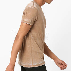 Último estilo de algodón para hombre, camiseta de lavado ácido, Camiseta estampada de corte holgado para hombre, camiseta de manga corta para verano - Product Image 2