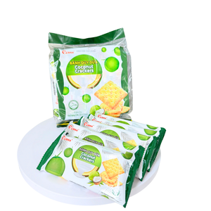 Expédition immédiate : Crackers croustillants au coco sucré 200g - Sachet de collation carrée faible en glucides Fresh Wave - Croustilles dorées cuites pour jeunes consommateurs - Échantillon gratuit OEM - Product Image 3