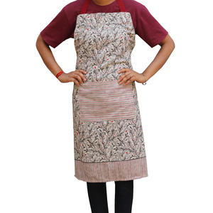 Delantal de cocina de diseño con estampado floral con logotipo personalizado Delantal de cocina al precio más bajo Fabricante en India - Product Image 2