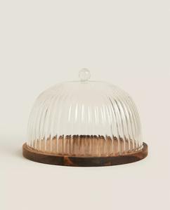 Plat à gâteau en bois et verre de style américain, écologique et luxueux - Product Image 4