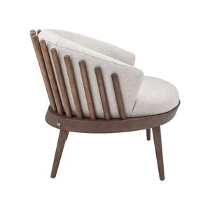 Fauteuil de détente scandinave moderne en bois massif, siège d'appoint rembourré pour salon, hôtel, villa - Product Image 3