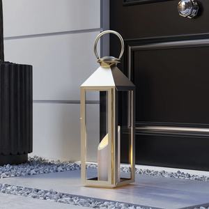 Bougeoirs pilier en acier inoxydable plaqué or de luxe modernes faits à la main A.K Artisanat Vintage Décoration de maison de Noël et de mariage - Product Image 5