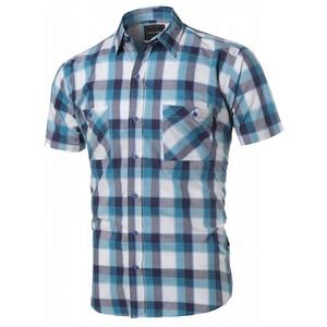Chemise d'affaires décontractée pour hommes personnalisée de haute qualité à manches courtes OEM ODM étiquette de bande imprimée à rayures unies avec votre propre logo inclus - Product Image 5
