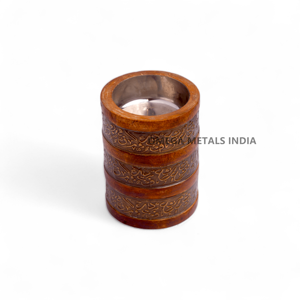 Quemador de Incienso Bakhoor de Acero Inoxidable Marrón Oscuro Hecho a Mano con Soporte de Madera, Decoración Árabe para el Hogar o el Majlis - Product Image 5