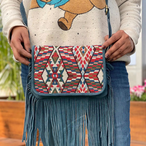 Nouveau fait à la main Offre Spéciale Jacquard daim cuir frange sac à bandoulière multi-usage nouveau Design Vintage sac à bandoulière pas cher taux produit en vrac - Product Image 2