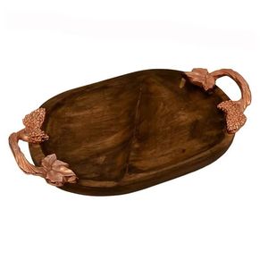 Classique New York Design Écologique À La Main En Métal Plateau De Nourriture En Bois De Mangue Plateau De Service pour La Maison Dîner Table Décor - Product Image 3