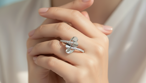 แหวนหรูหราสำหรับผู้หญิง ประดับเพชรแท้ 14K ทองคำแท้ น้ำหนัก 0.25 กะรัต ต่อเม็ด รวม 20 เม็ด - Product Image 6