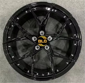 कारखाने कस्टम 2 टुकड़े विमानन जाली 17 18 19 20 इंच 5x112 5x120 एल्यूमीनियम मिश्र धातु पहियों काले रिम - Product Image 2