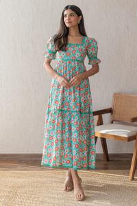 Robe courte en coton indien fait à la main tenue de plage de fête élégante pour les femmes cadeau de mariée personnalisé tour de taille naturel cadeau de femme d'été - Product Image 4