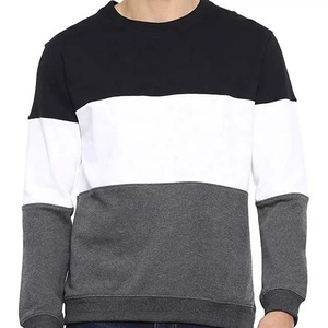 เสื้อฮู้ดผู้ชายทรงปกติ คอทรงกลม ผ้าฝ้าย ลายบล็อกสีสามโทน - Product Image 6
