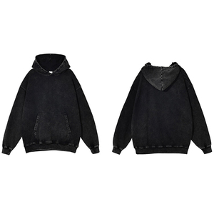 Sudadera con Capucha Oversize de Felpa Sólida con Lavado Ácido, Personalizada, 100% Algodón, con Estampado Serigrafiado para Invierno - Product Image 2