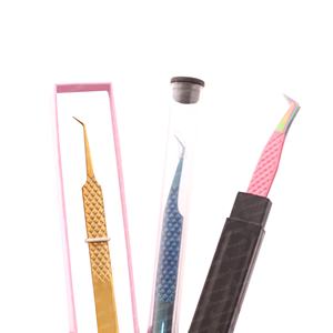 Extensions de cils à pointe pointue en acier inoxydable avec emballage personnalisé Pince à épiler Couleurs Plasma Outils d'application de faux cils - Product Image 6