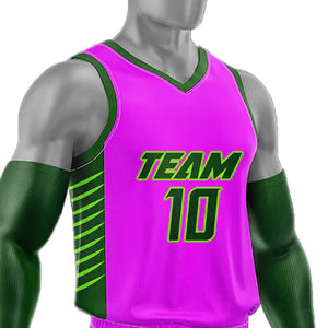 Design de maillot de basket-ball personnalisé pour kit d'équipe Col en V Sublimation haut de gamme Fabriqué au Pakistan Pantalon de qualité supérieure Design personnalisé - Product Image 2